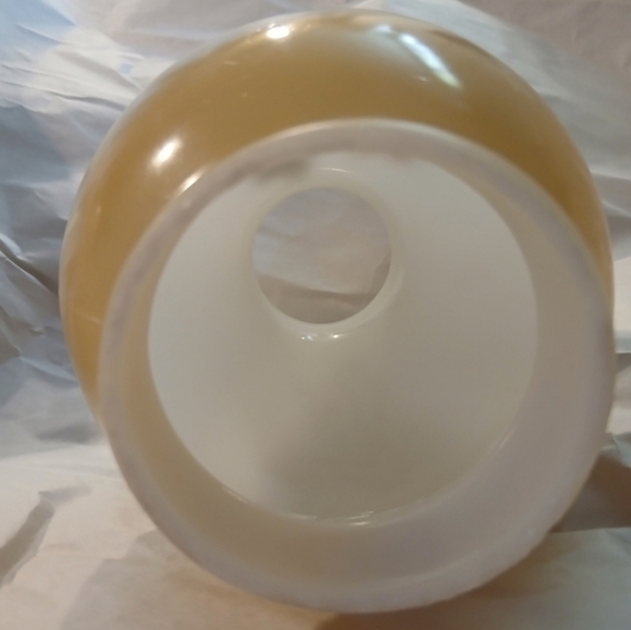 Vintage Milk Glass Hurricane Lamp Shade Ombre | Floral Amber | Romantic Cottage - Picture 7 of 16